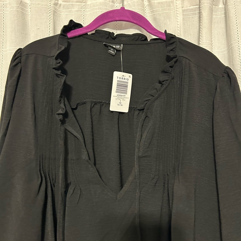 Torrid Black Ruffle Blouse - Picture 5 of 13
